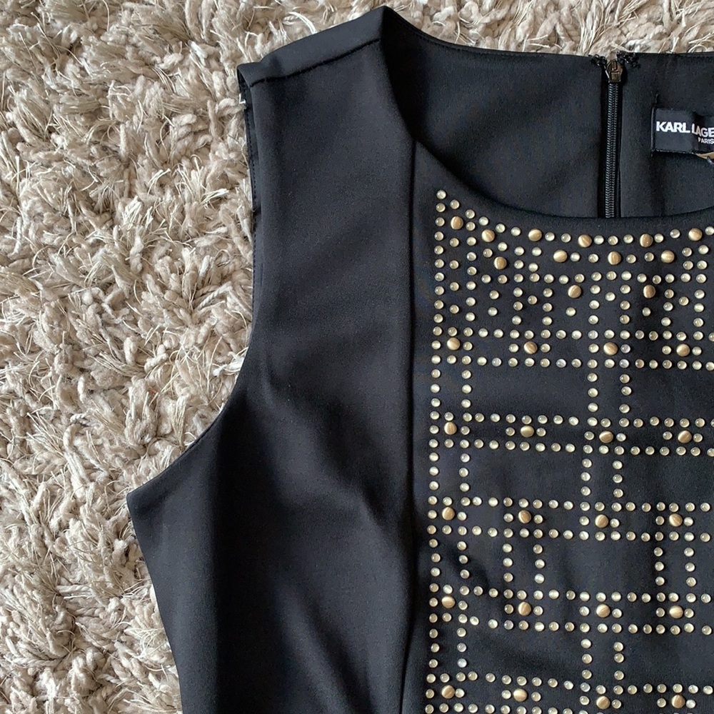 KARL LAGERFELD Black Studded Dress - Picture 6 of 11